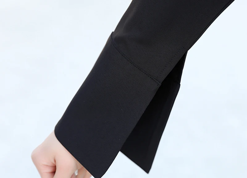 2018 двубортный разрез рукавом Для женщин блейзер Брючные костюмы для женщин Повседневное Зубчатый куртка и длинные брюки ПР Наборы для