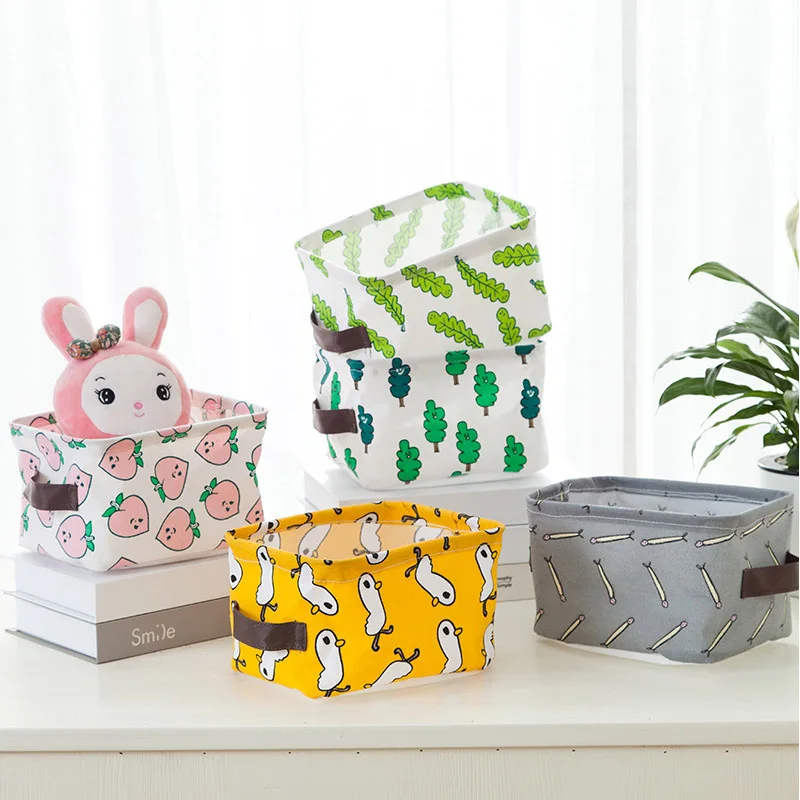 متعددة الوظائف الملابس الداخلية تخزين سلة التخزين سطح المكتب المنظم الغسيل حقيبة القطن الكتان للماء عالية قدرة