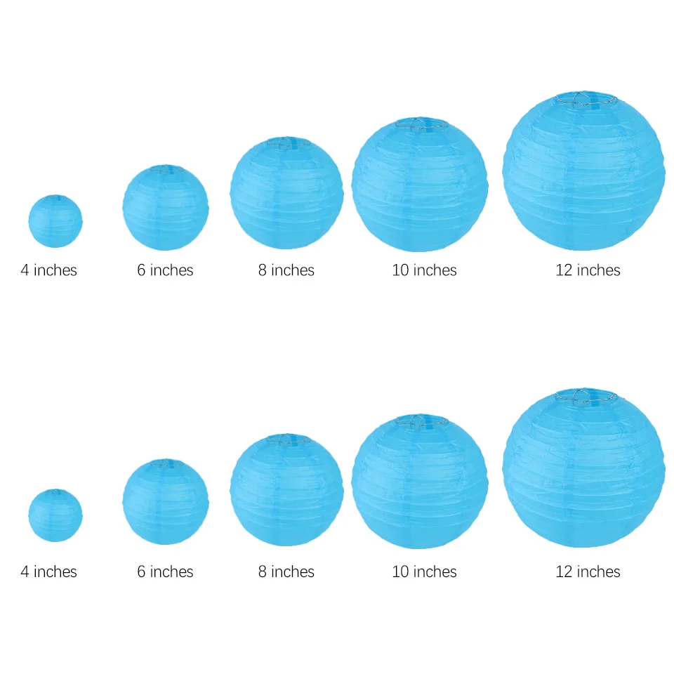 10 шт./компл. китайский Фонари Бумага Фонари s вечерние украшения 4/6/8/10/12-дюймовый круглый светильник, свадебные Бумага шар висит Фонари s - Цвет: Sky Blue Lantern