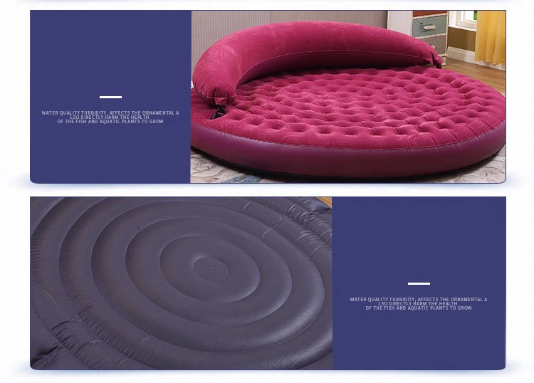 Для использования в помещении круглый надувной складной пол кровать складной ПВХ воздушный диван/матрас/Луга стулья со спинкой утолщенный мягкий Флокирование