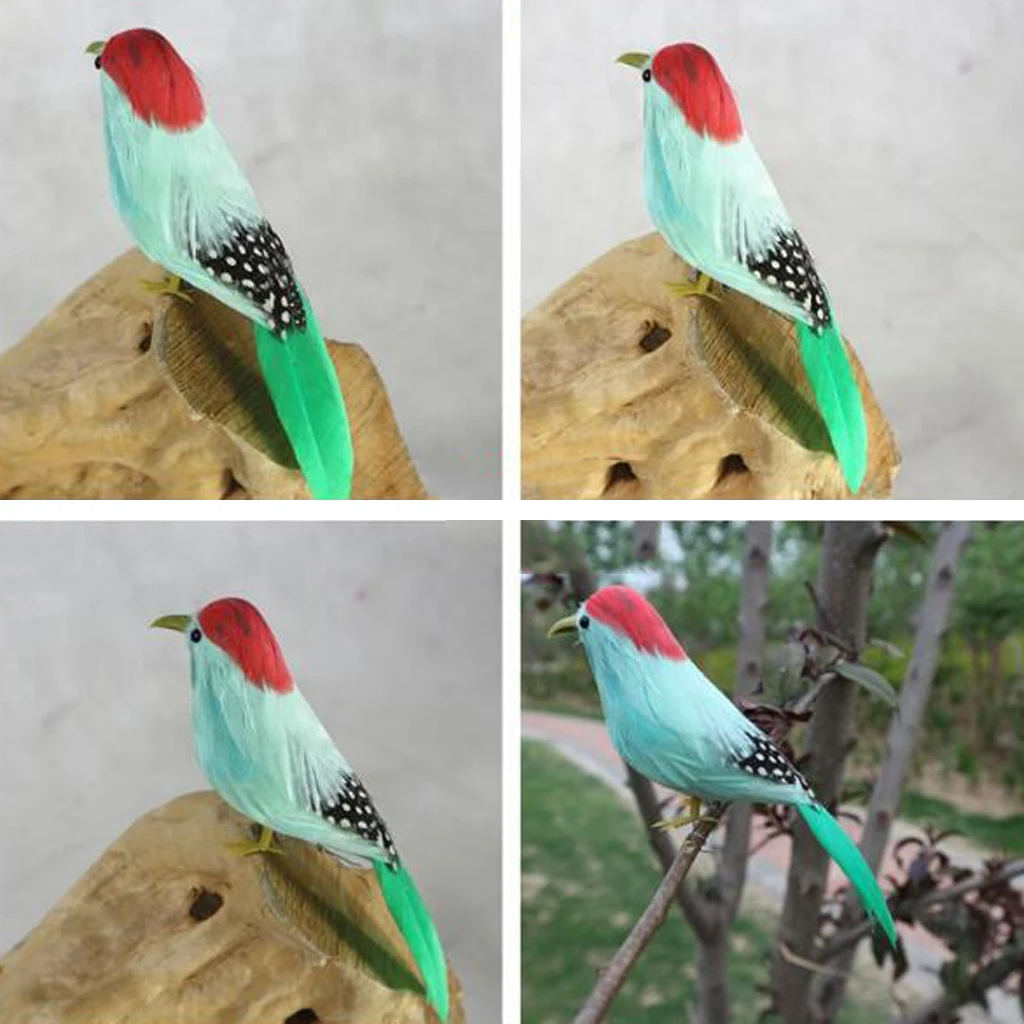 MagiDeal 5inch Artificial Feathered Foam Birds Statue Festival Party Decorative Ornament Shelf Display Art Craft