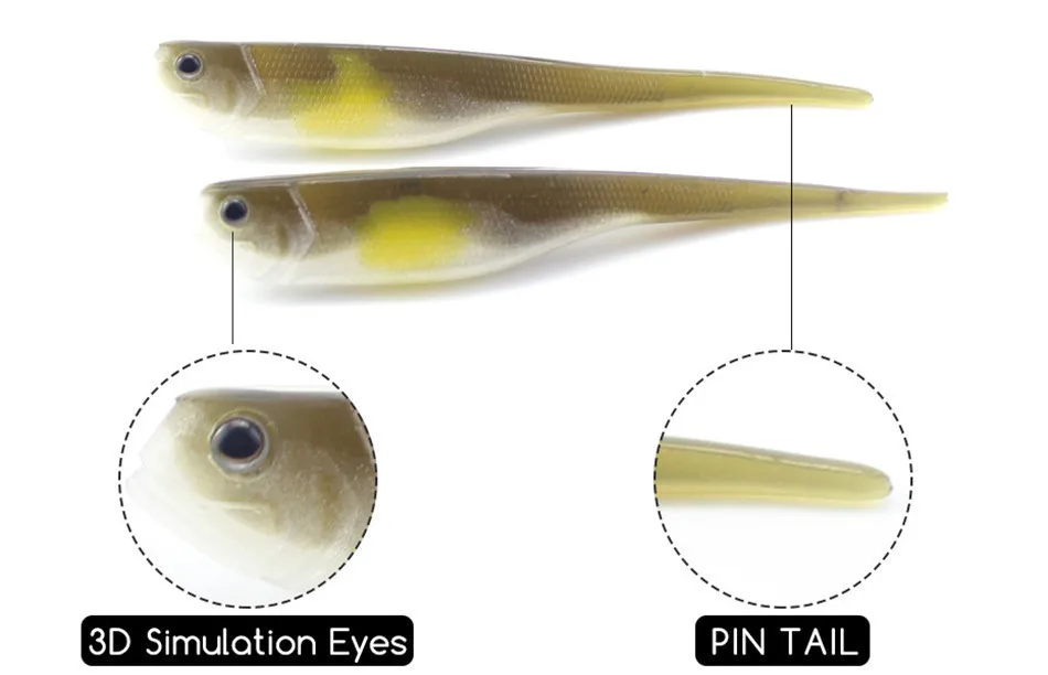W & K искусственные приманки 13 см Поддельные Рыба Мягкая приманка Судак Зандер лосось бас рыболовные приманки 4 шт./ pk контактный хвост