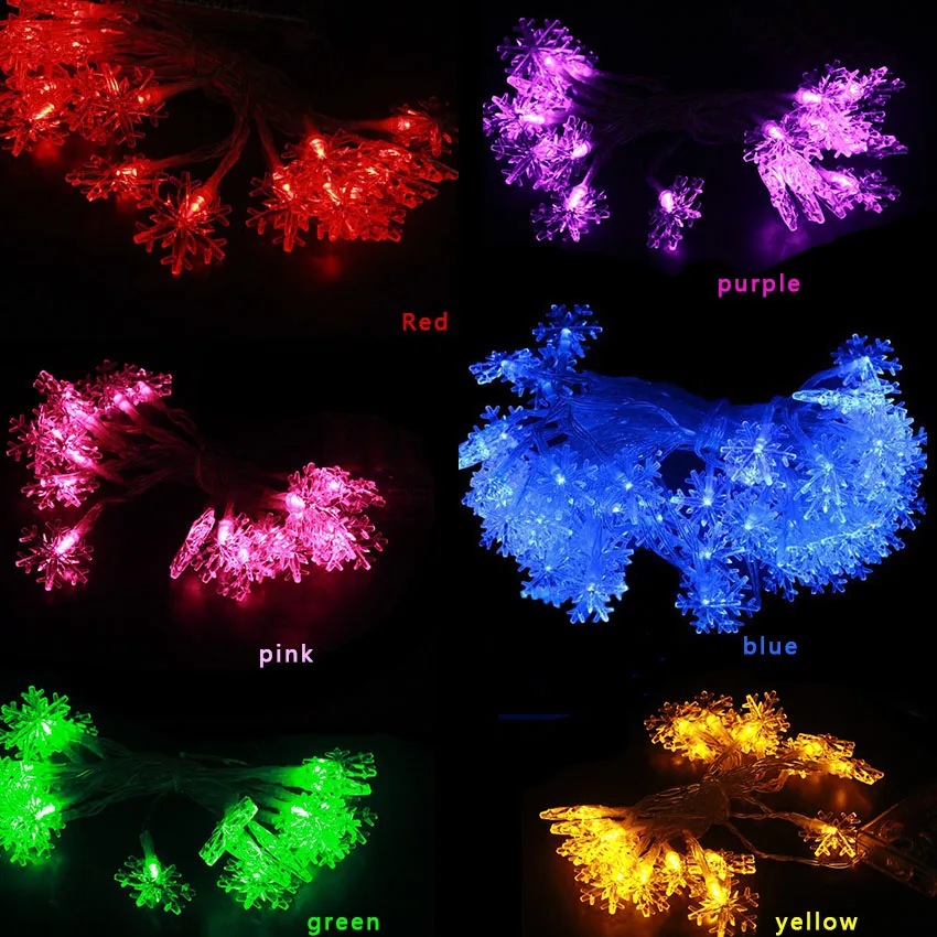 2m 3m 4m 5m 10m 20m LED Snowflake on Batteries Powered Fairy String Lights Indoor Outdoor Garland New year Party Christmas decor 2m 3m 4m 5m 10m 20m LED Snowflake on Batteries Powered Fairy String Lights Indoor Outdoor Garland New year Party Christmas decor