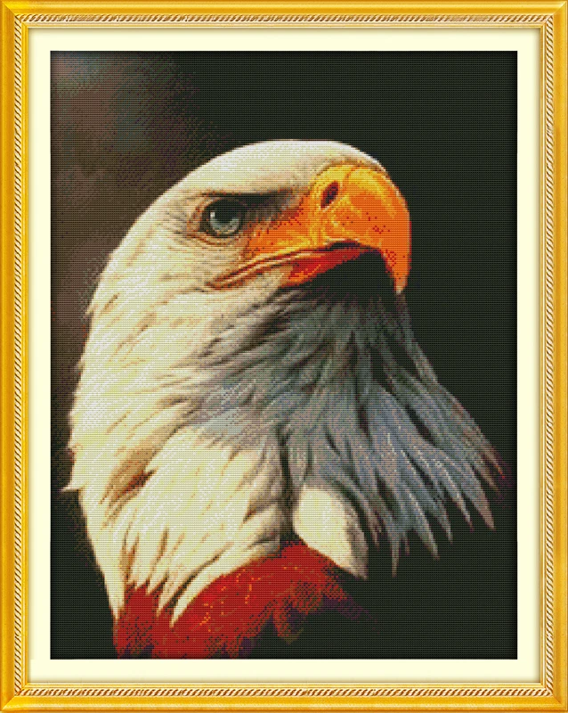 

Bald eagle (1) counted printed on fabric DMC 14CT 11CT Cross Stitch kitsembroidery needlework Sets Home Decor