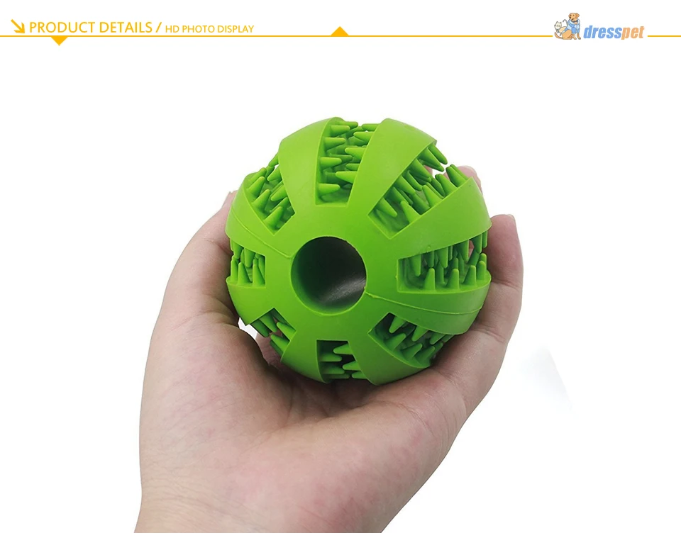 DRESSPET Pet Dog Toys Bite Resistant For Small Large Dogs Rubber Ball Molar Clean Teeth Feeding Elastic Interactive Chewing Toy (15)