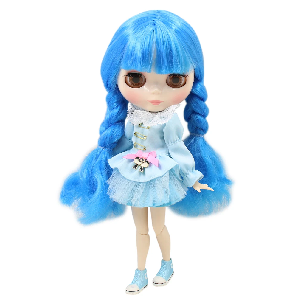 Кукла Blyth серии ICY DBS No. BL6208 с голубыми волосами и белой кожей шарнирное тело Neo 1/6