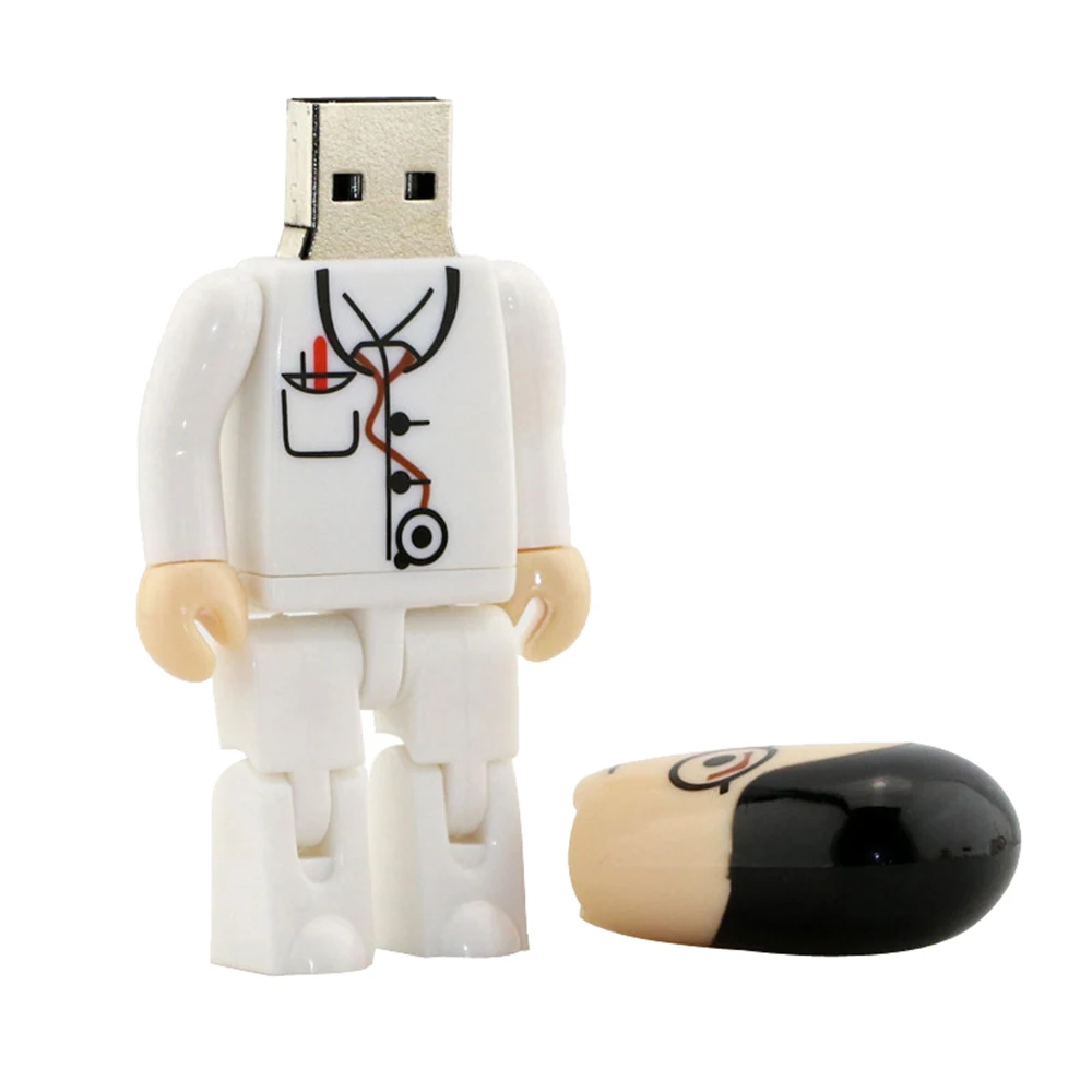 Мультяшный флеш-накопитель робот Доктор модель медсестры USB 2,0 флеш-карта памяти 4 ГБ 8 ГБ 16 ГБ 32 ГБ 64 Гб зубной стоматолог USB флеш-накопители Thumbdrive