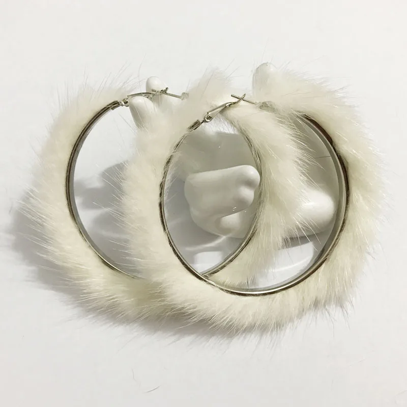Готические серьги-кольца из натурального меха норки 15 цветов 50 мм/60 мм/70 мм большие круглые серьги для женщин Brincos модные ювелирные изделия