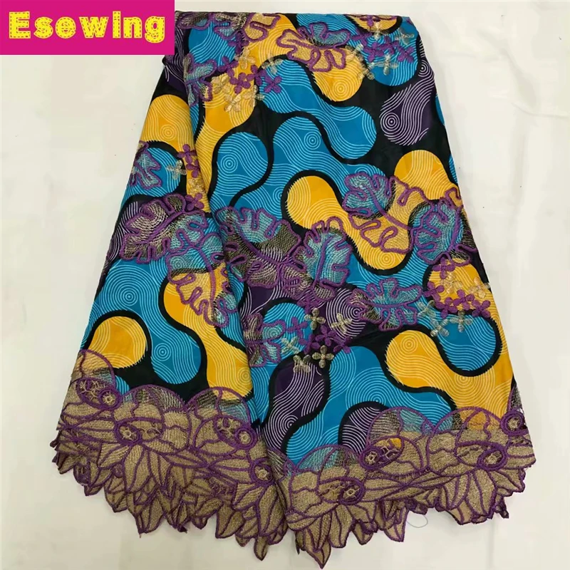 

New Arrivals African Wax Lace Fabric Prints High Quality Nigerian Wax Ankara Wax Cord Lace Fabric For Women Dress Embroidery