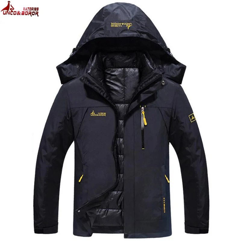 UNCO&BOROR winter jacket men women cotton down parka warm waterproof ...