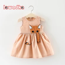 Lawadka/Детское платье для девочек; летняя детская одежда; Детские платья без рукавов с изображением кошки и мышки для девочек; одежда принцессы для дня рождения