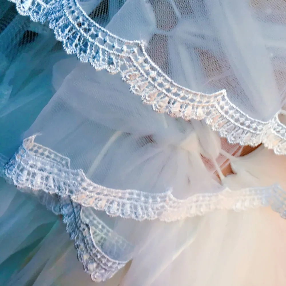Один слой Фата цвета слоновой кости кружево край около 1,5 м длинные женские свадебные вуали невесты Свадебные аксессуары