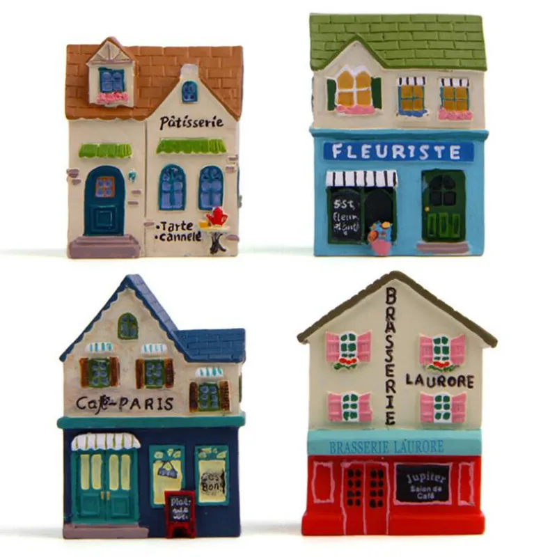 Вилла Дом Miniatura кукольный домик бонсай для сада и дома украшение мини игрушка миниатюрная Смола ремесло украшения микро декор DIY