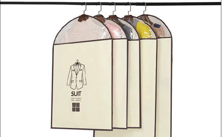 Утолщение нетканое полотно чехол для одежды Пыленепроницаемая Одежда Висячие вакуумные пакеты для одежды принадлежности для хранения