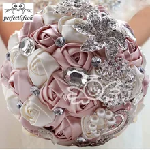 Perfectlifeoh Свадебный букет невесты Кристалл Свадебный букет de mariage держащий цветы Свадебные букеты