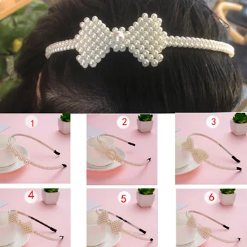 

Kids Pearl Hair Clip Cute Girls Pearl Design Headband Fashion Women Headwear Apparel Photography Prop Party Gift