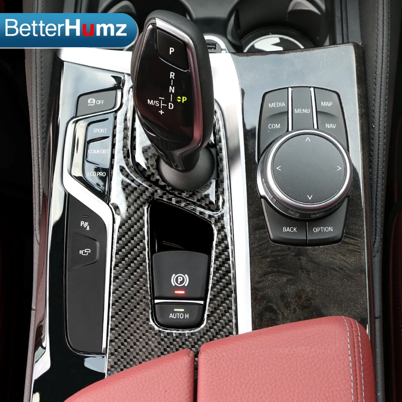 BetterHumz Автомобильный интерьер из углеродного волокна M Стиль переключения передач панель и набор передач наклейки и наклейки для автомобилей BMW 5 серии G30