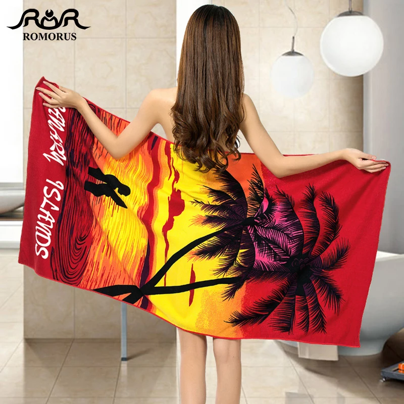

Extra Large Beach Towel Microfiber 100*180CM Bath Towel for Adults Beautiful Sunset Striped Horse Print Towels serviette de bain