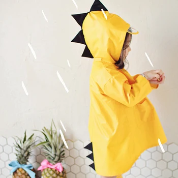 

Kids Cartoon Dinosaur Rain Coat Children Animal Rainwear
