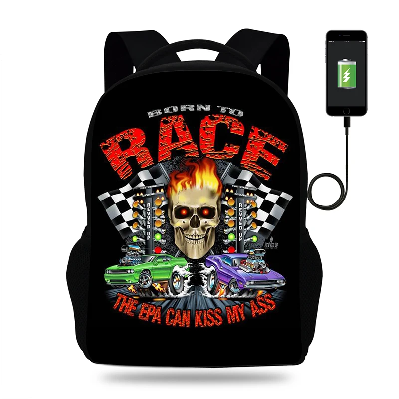 Born To Race Muscle Car Американский пикап принт ранцы обувь для мальчиков рюкзаки мужские