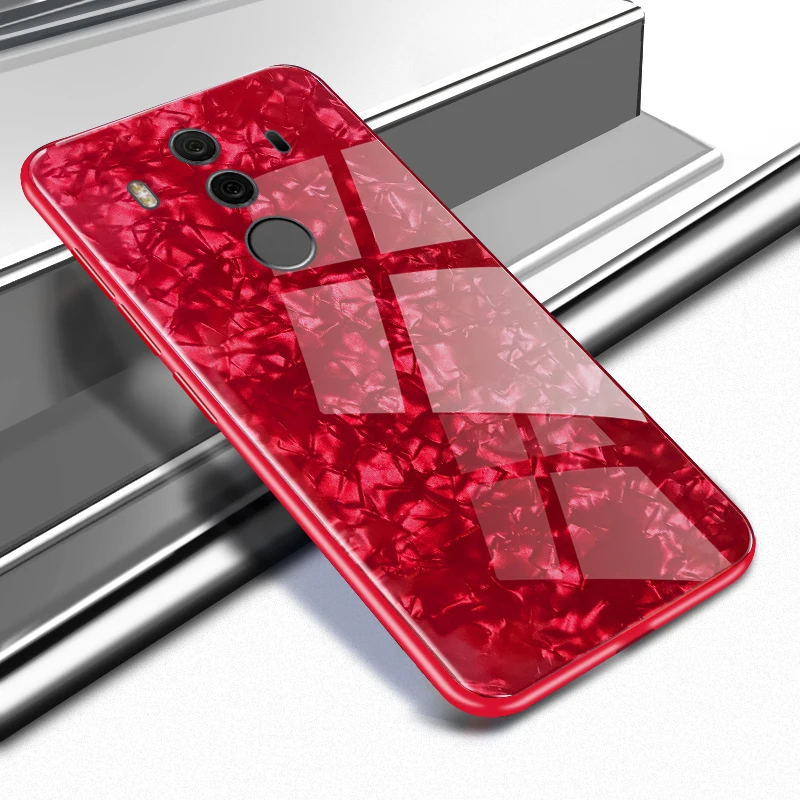 For Huawei Mate 10 Pro Case Luxury Tempered Glass Hard Back Cover Soft Frame Shockproof Phone Housing Skin for Mate10 |