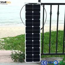 Solarparts 1PCS 50W ETFE flexible solar panels modules for fishing boat/lamp/charger with junction box MC4 connector