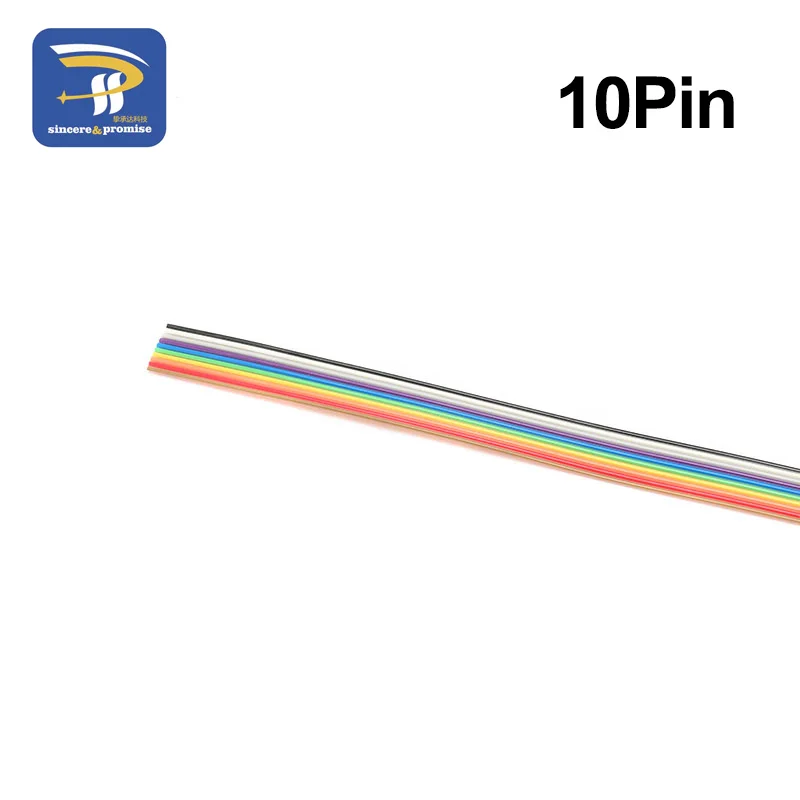 5 м/лот ленточный кабель 10 способ плоский Цвет Радуга ленточный кабель Радуга провода 10P 20Pin 1,27 мм шаг для PCB Diy - Цвет: 10P