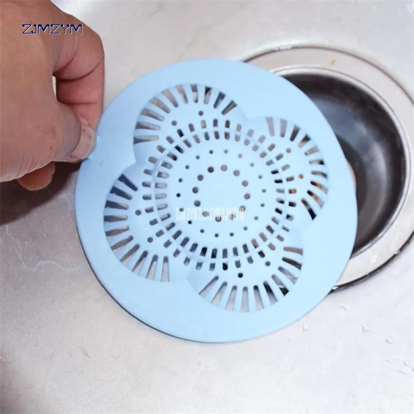 1pc Colorful Silicone Kitchen Cleaner Sink Filter Sewer Drain Hair Colanders & Strainers Filter Bathroom Sink blue/green/pink