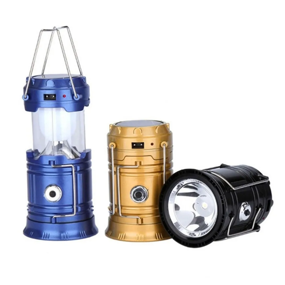 Solar Camping Light Telescopic USB Rechargeable Emergency LED Lamp