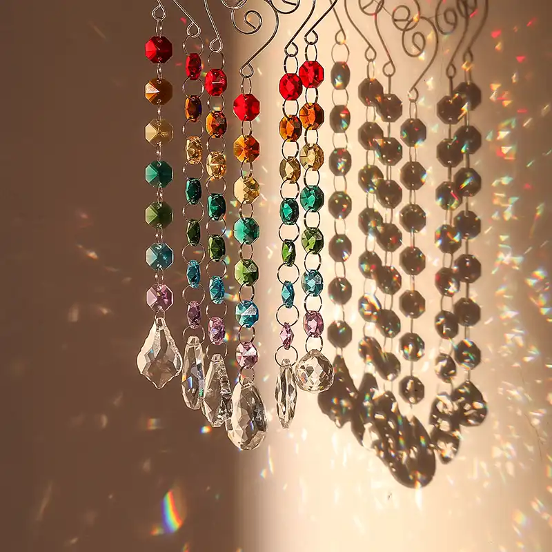 H & D чакра хрустальные призмы Suncatcher с мульти Восьмиугольные бусины окна висячие украшения Радуга производитель Коллекция декор, упаковка из 6 - изображение