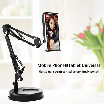 

Photography Video Desktop Suspension Arm Bracket Stand Metal Base With Clip Holder for Cell Phone/Tablet/Ipad Photo Shooting