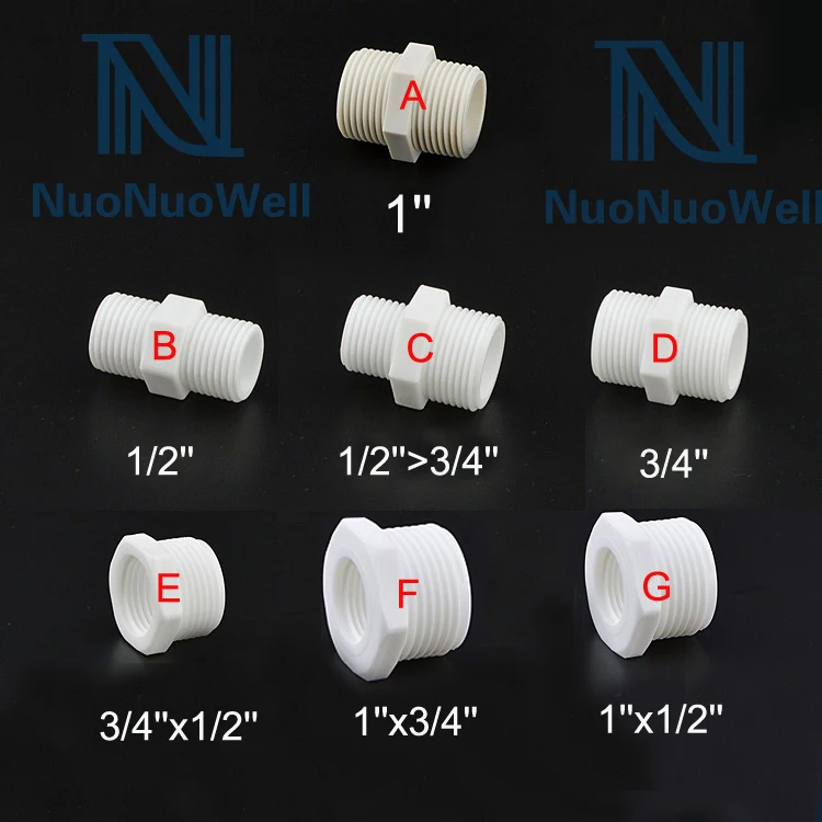 NuoNuoWell 2 шт Пластиковые резьбовые соединители 1/" 3/4" " прямой мужской/женский винтовой Соединительный трубный фитинг для орошения