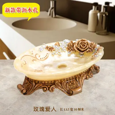 articles European Soap Box, Pastoral Bathroom Articles Hotel Soap Disk Resin Soap Disk Fashionable Creative Drainage Soap Disk