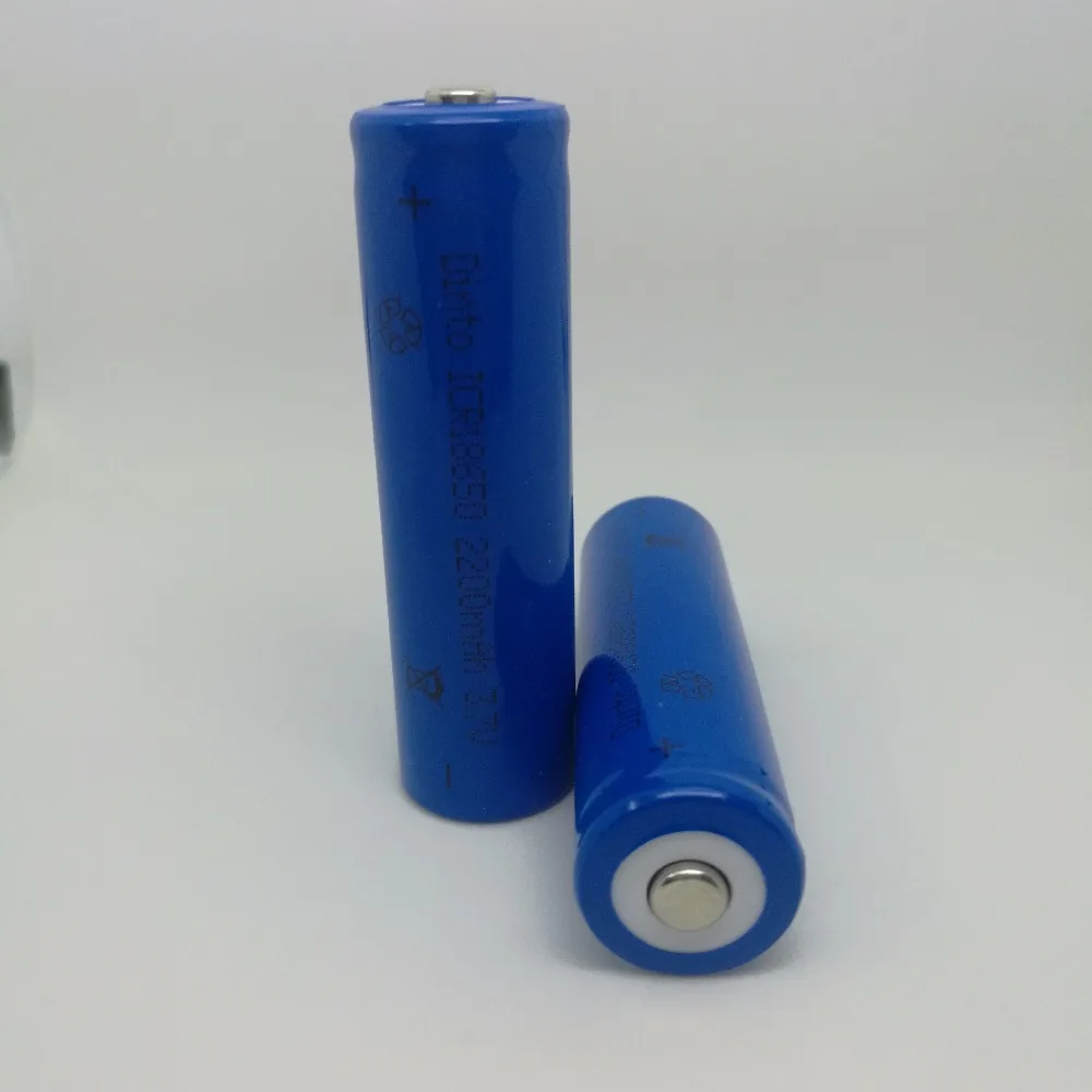 

Dinto 2pcs Original ICR18650 Rechargeable Battery 2200mAh 3.7V Flashlight Batteries Lithium Li-ion for LED Torch Laserpen