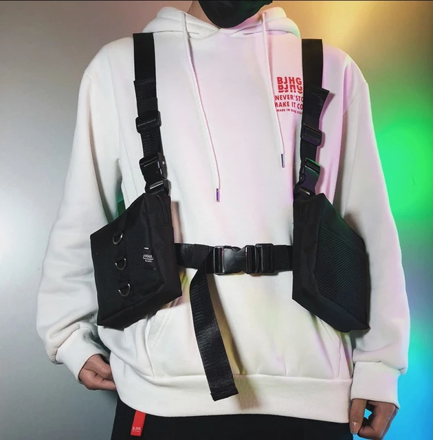 versatile arm bag Multiple pockets shoulder bag kanye west Travis Scott  Functional deconstruction barcer bag sleeve bag