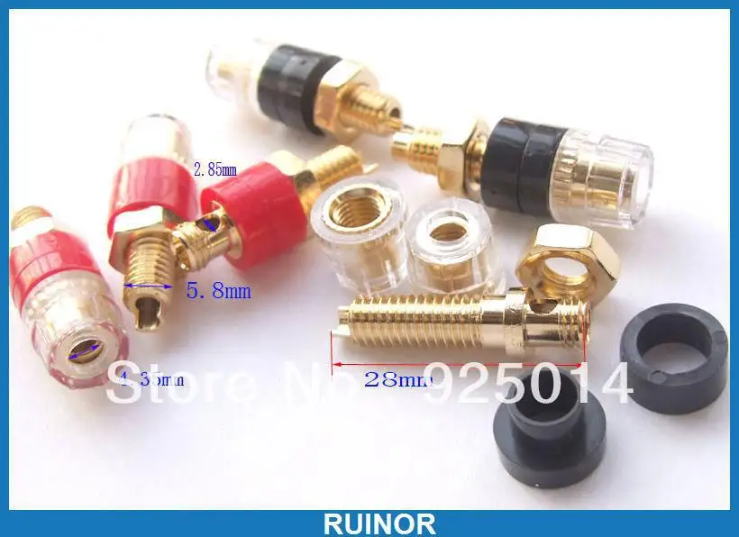 

20pcs Copper Crystal Binding Post for Speaker Amplifier Terminal 4mm Banana Plug