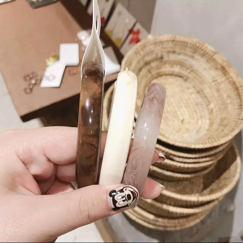

Summer New Design 3 colors Retro Resin Bangles Bracelets Women Girls lvory Twilight Marble Pattern Resin Bangle Prensent Vintage