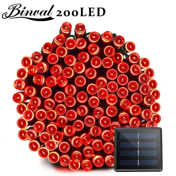 

Binval Solar String Lights 200 LEDs 8 Modes Color Red 22 meters Lights Garden Christmas String Lighting Party Wedding Decoration