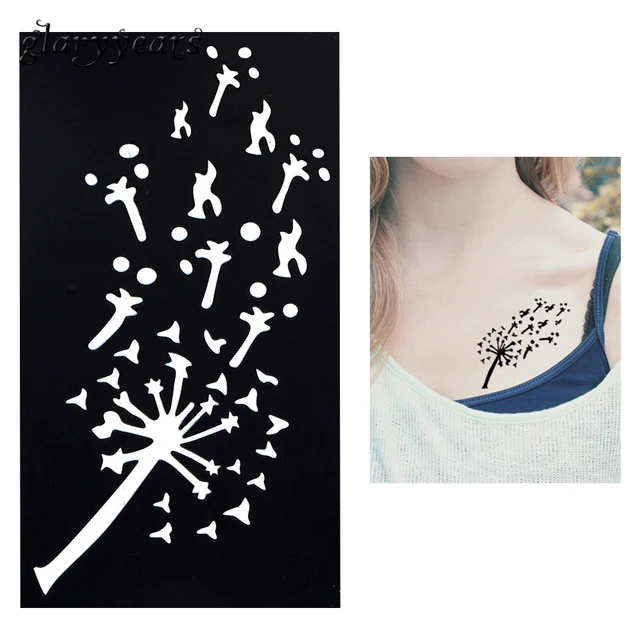 1 PC Flying Dandelion Pattern Waterproof Tattoo Stencil Sexy Woman Body Art Small Henna Indian Tatoo Sticker Stencil Product G21 1 PC Flying Dandelion Pattern Waterproof Tattoo Stencil Sexy Woman Body Art Small Henna Indian Tatoo Sticker Stencil Product G21