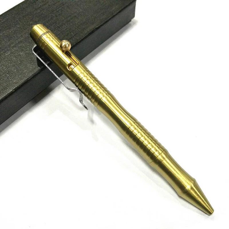 1 pcs Sophisticated Handmade Brass Bolt Type Ballpoint Pen 0.5mm black