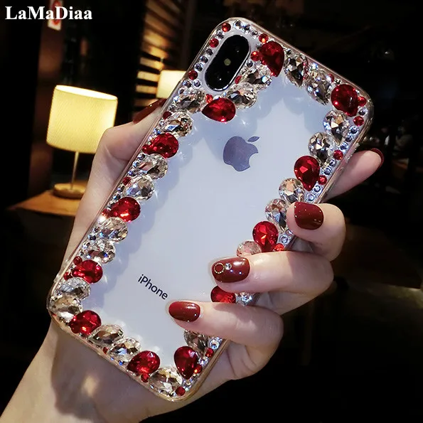 

LaMaDiaa Luxury Bling Diamond Phone Cases For SamsungS6 S7 S8 S9 S10 Plus Lite Note5 8 9 Case Fashion Glitter Rhinestone Cover