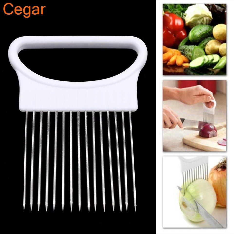

Easy Cut Onion Holder Fork Onion Cutter Slicer Stainless Steel Vegetable Tomato Holder Cutter potato cutter kitchen accessories