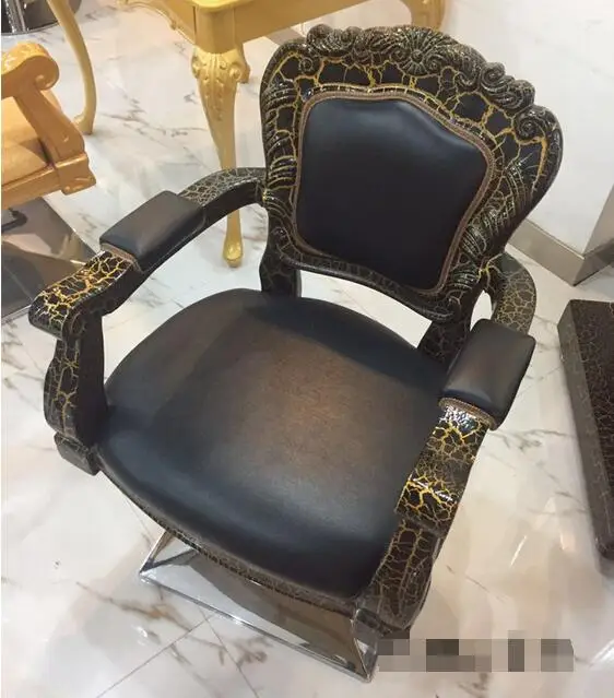 Европейский ретро стекло стали стулья высококлассные новая прическа кресло парикмахерское кресло