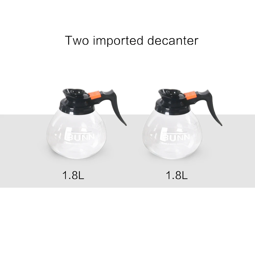 Automatic Coffee Maker Machine Distilling Americano Coffee Machine For Home Comercial Coffee Makers With 2 Pcs 1.8L Coffee Pots