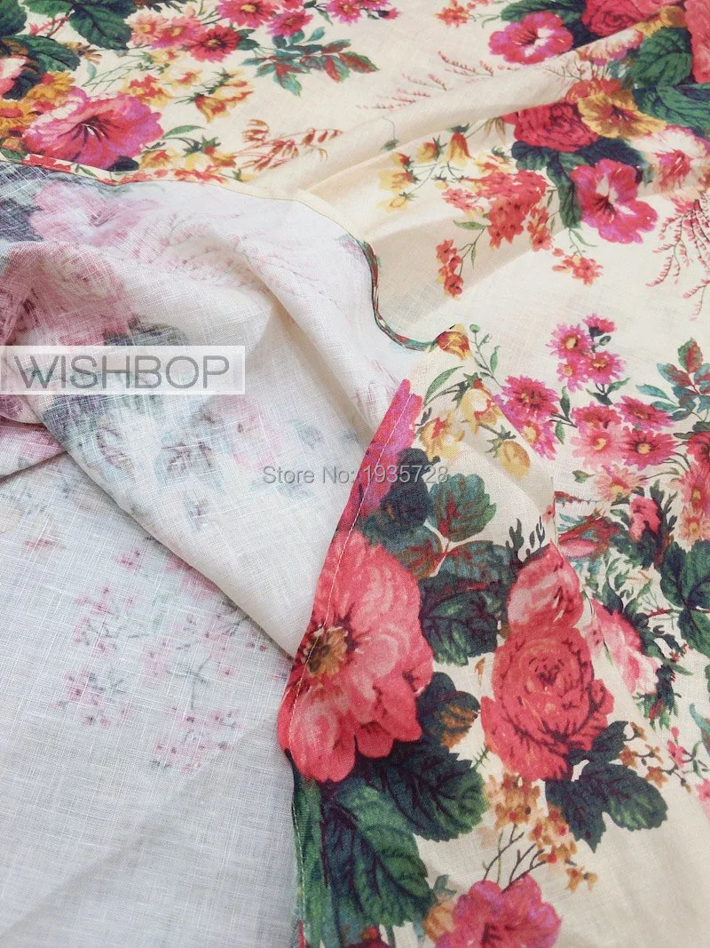Модель 2018ss, женское платье с цветочным принтом, с круглым вырезом, с длинными рукавами-фонариками, длинное льняное платье с высокой талией на молнии сзади