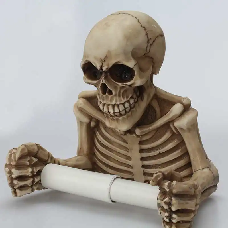 Creative Skull Toilet Paper Holder Wall Mount Tissue Box Paper Roll Holder 3D Sanitary Storage Bar Bathroom Organizer toilet paper holder,toilet paper rack,toilet roll holder