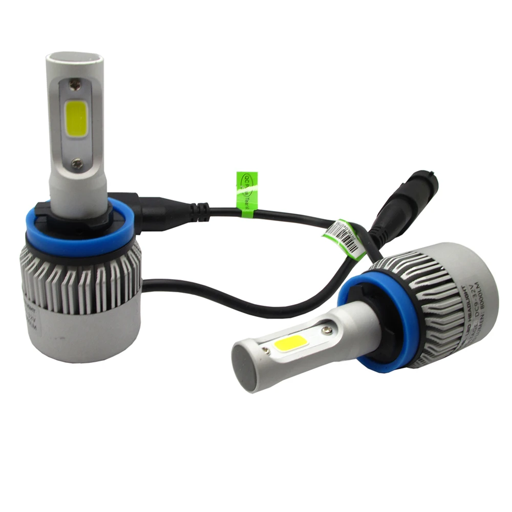 2017 Model HID S2 72W 8000LM H11 LED Headlight Conversion Kit 6500K COB LED bulbsled headlight