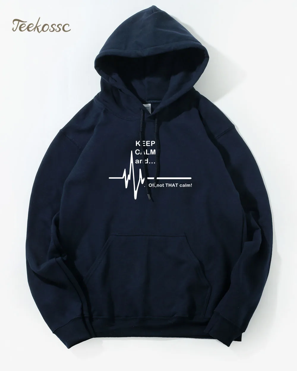С надписью Keep Calm and... не то чтобы спокойно Толстовка для мужчин ЭКГ Heart Rate