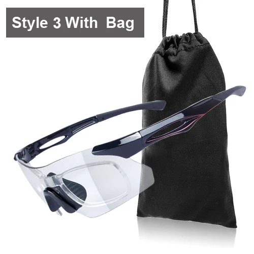 NEWBOLER спортивные фотохромные очки с УФ-защитой велосипедные очки стеклянные горные мотоциклетные велосипедные солнцезащитные очки для мужчин - Color: Style 3 black bag