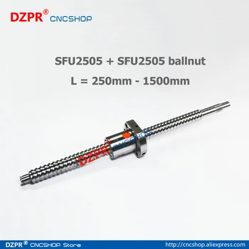 

25mm Ball Screw RM2505 SFU2505 500mm 600mm 700mm 750mm 800mm 1000mm 1200mm 1500mm Rolled Ball screw with Ball nut + end machined